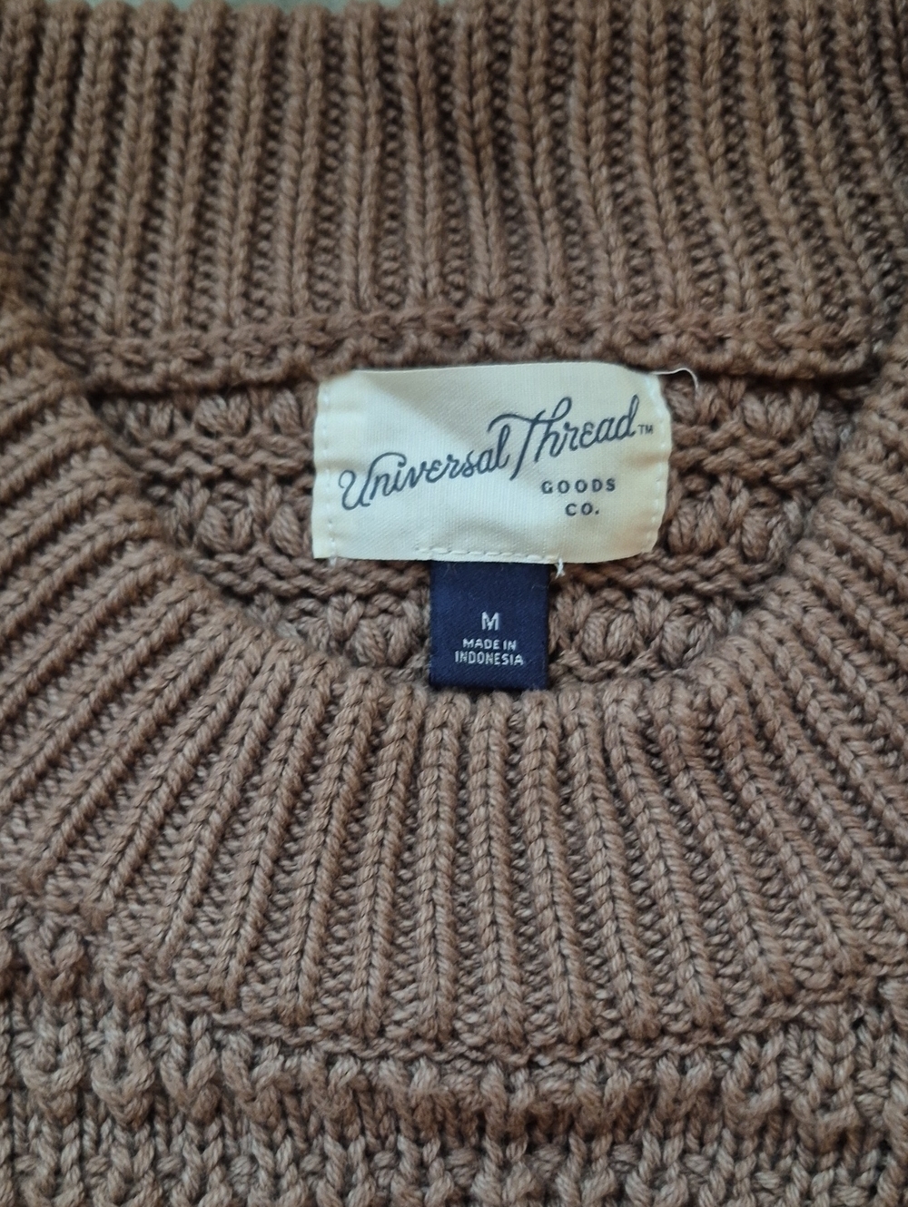 Universal Thread Woman's Chunky Crewneck Sweater - Brown, M